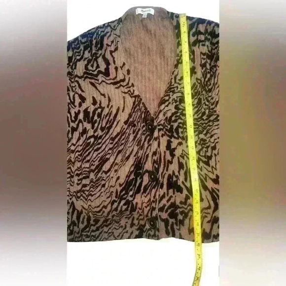 Madewell Tigerized Cardigan Button Down  Sweater Long Sleeve Brown Boho   Size S - Picture 7 of 8